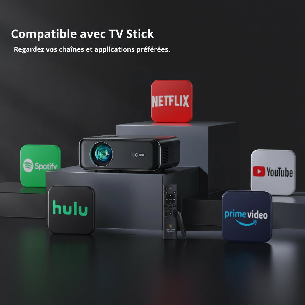 Vidéoprojecteur 4K WiFi6 Bluetooth 26000 Lumens Full HD Autofocus Portable