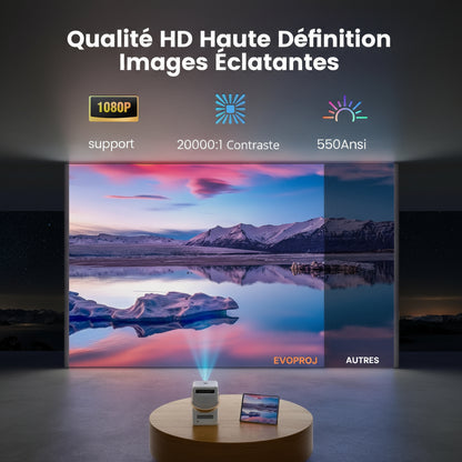 Vidéoprojecteur FHD 1080P Extérieur Batterie WiFi 5G Bluetooth Autofocus