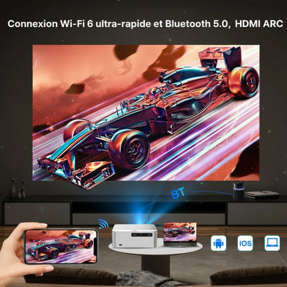 Vidéoprojecteur 4K WiFi6 Android Autofocus Full HD 1080P Home Cinéma