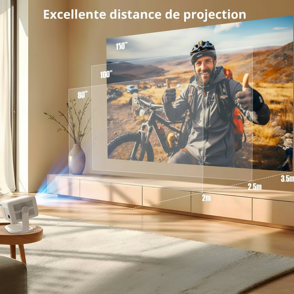 Vidéoprojecteur 4K Full HD Android WiFi6 Autofocus 650ANSI 360° Portable