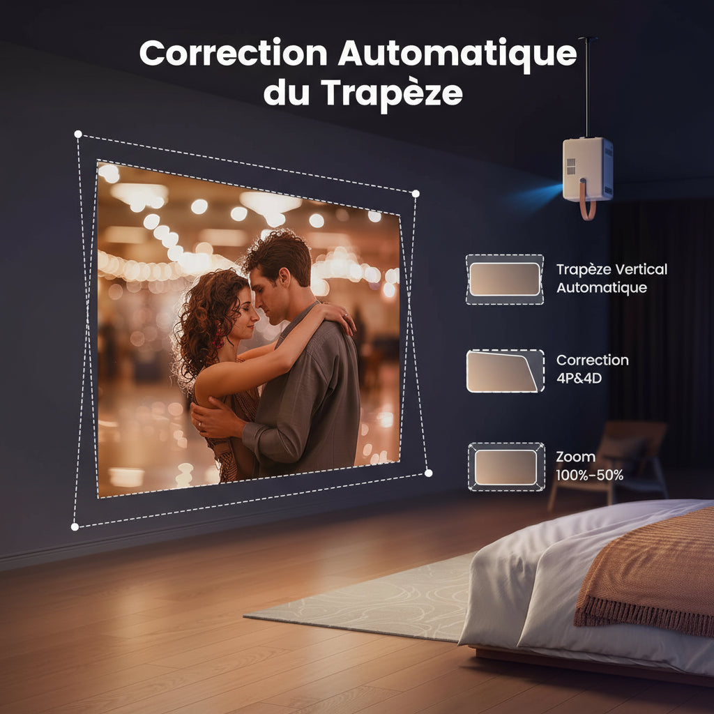Vidéoprojecteur FHD 1080P Extérieur Batterie WiFi 5G Bluetooth Autofocus
