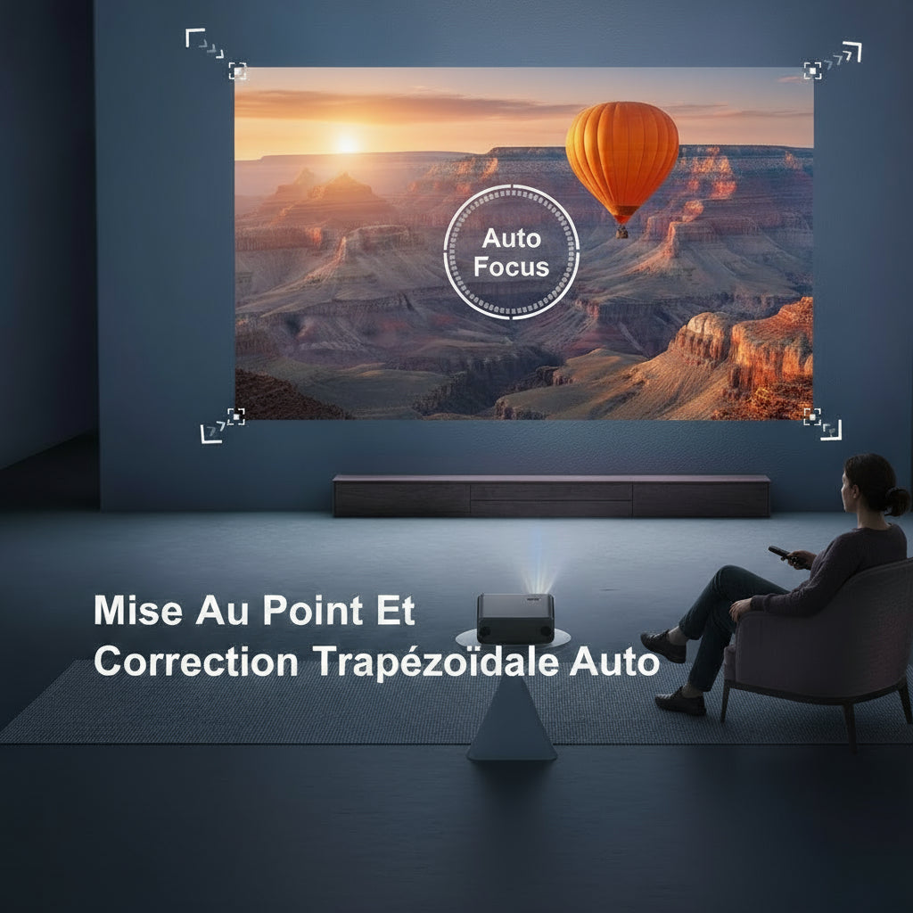 Vidéoprojecteur 4K WiFi6 Bluetooth 26000 Lumens Full HD Autofocus Portable