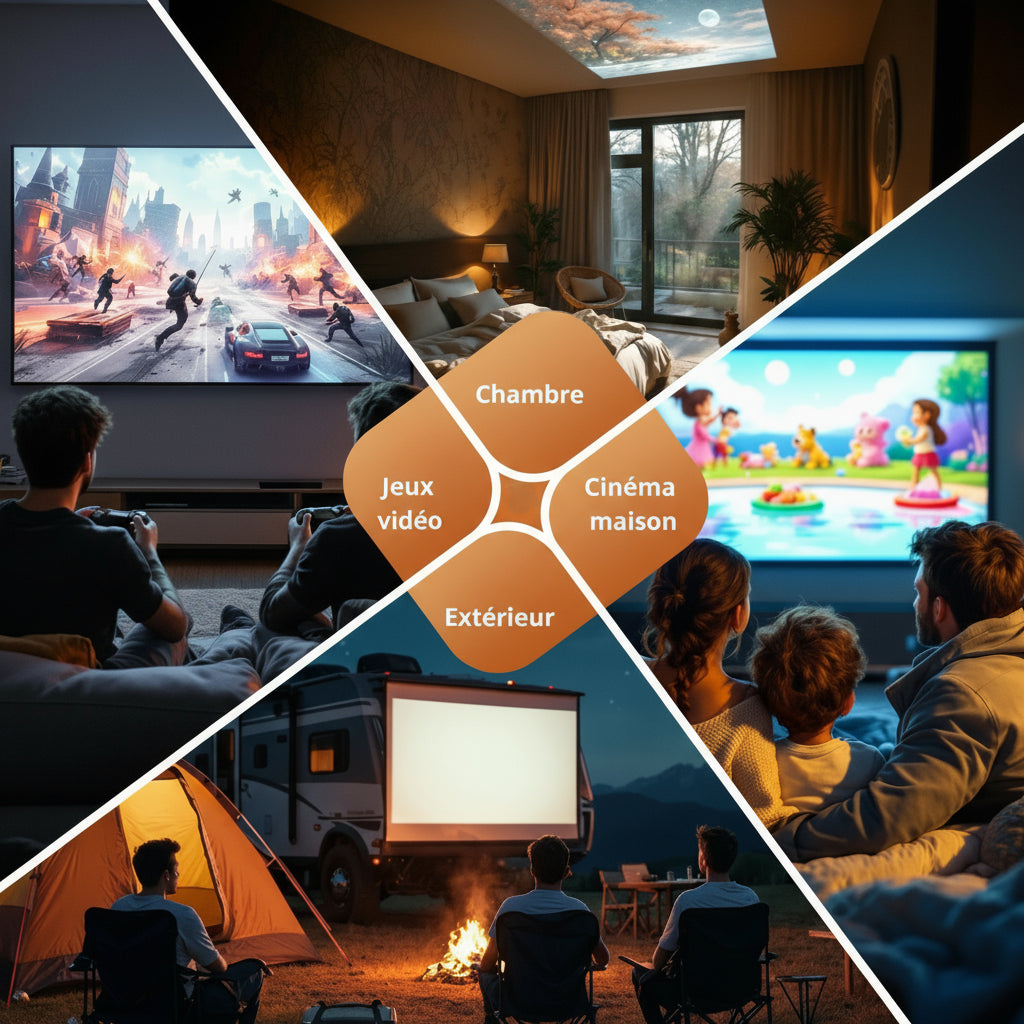 Vidéoprojecteur 4K Full HD Android WiFi6 Autofocus 650ANSI 360° Portable