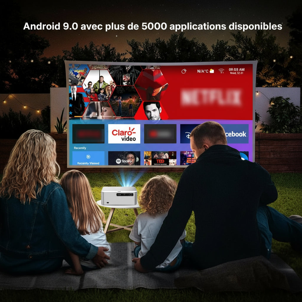 Vidéoprojecteur 4K WiFi6 Android Autofocus Full HD 1080P Home Cinéma