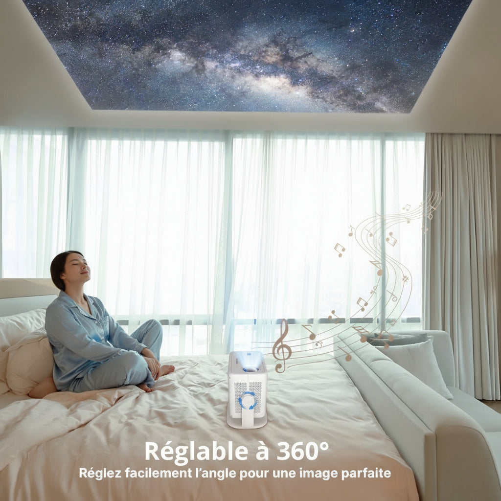 Vidéoprojecteur 4K Full HD Android WiFi6 Autofocus 650ANSI 360° Portable